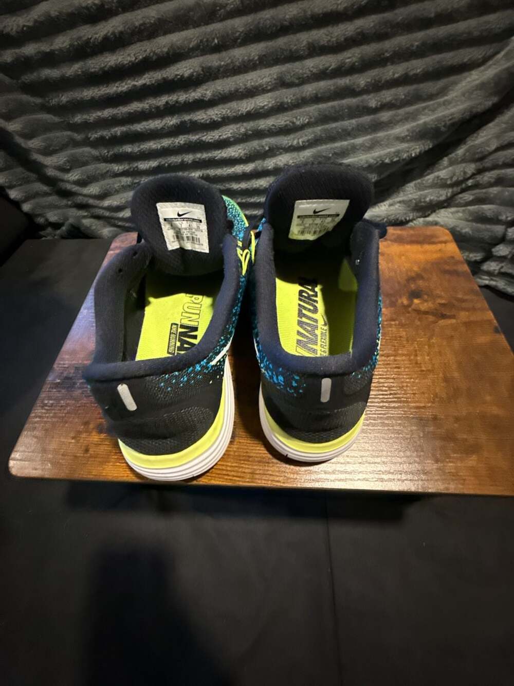 Nike Free RN Distance Men's Running Shoes Black Blue Lagoon Volt - Picture 7 of 9